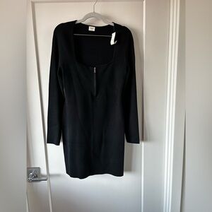 Abercrombie & Fitch Long-Sleeve Half Zip Mini Sweater Dress